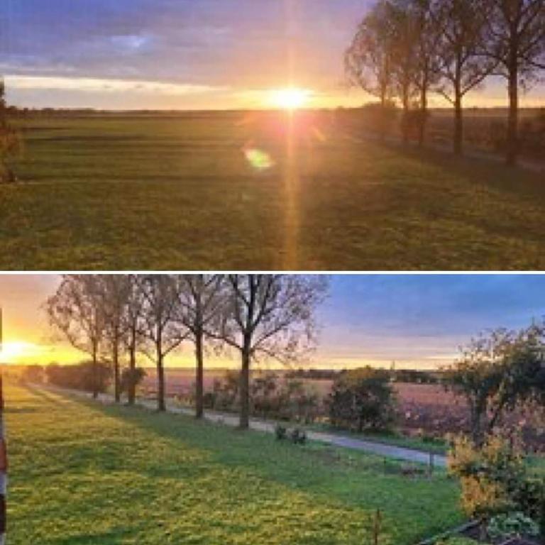 Východ nebo západ slunce při pohledu z bed and breakfast nebo okolí