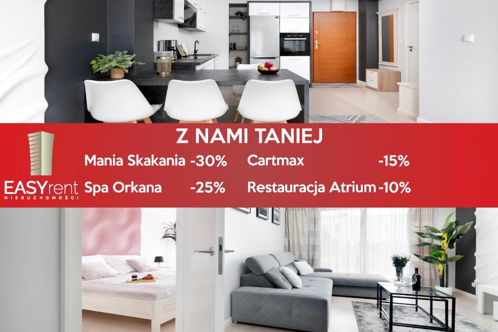 ルブリンにあるEASY RENT Apartments - CENTRUM Plac Litewski, Free parkingのソファとテーブルのあるリビングルームのカタログ