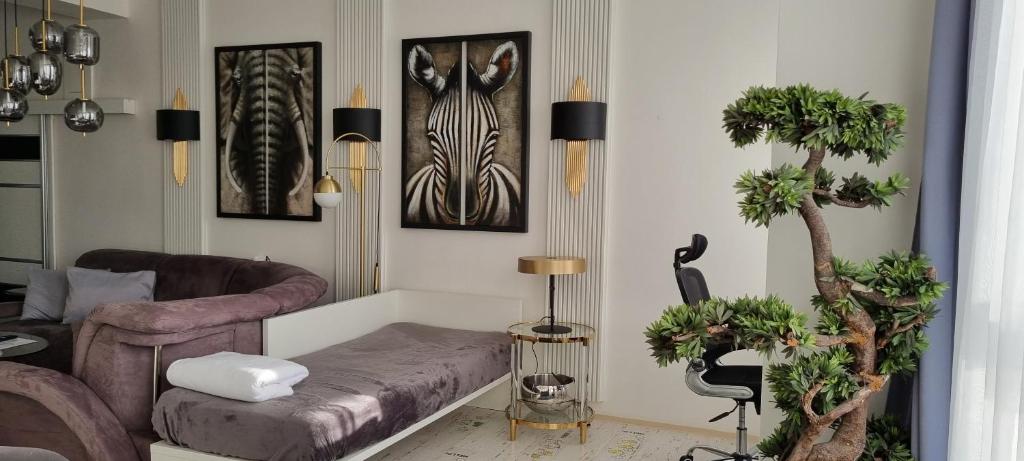 Posezení v ubytování Bordó apartmán A4 v Chomutově