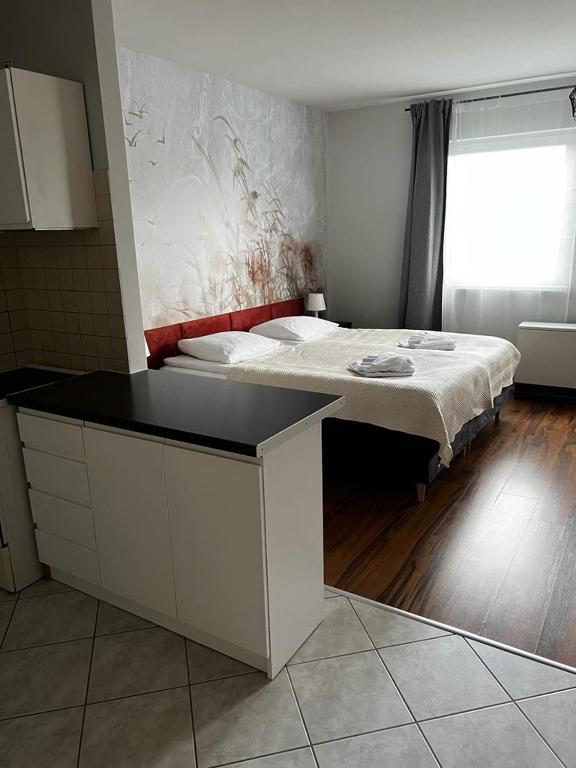 Posteľ alebo postele v izbe v ubytovaní Delta Apart-House