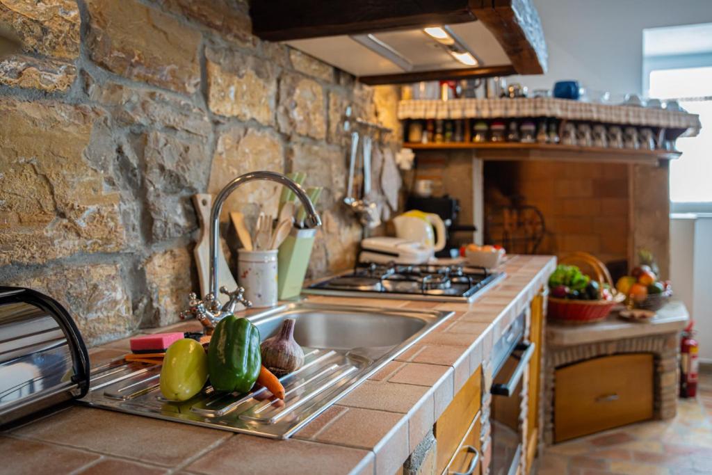 Kuchyň nebo kuchyňský kout v ubytování Holiday Home Belveder Motovun with heated pool