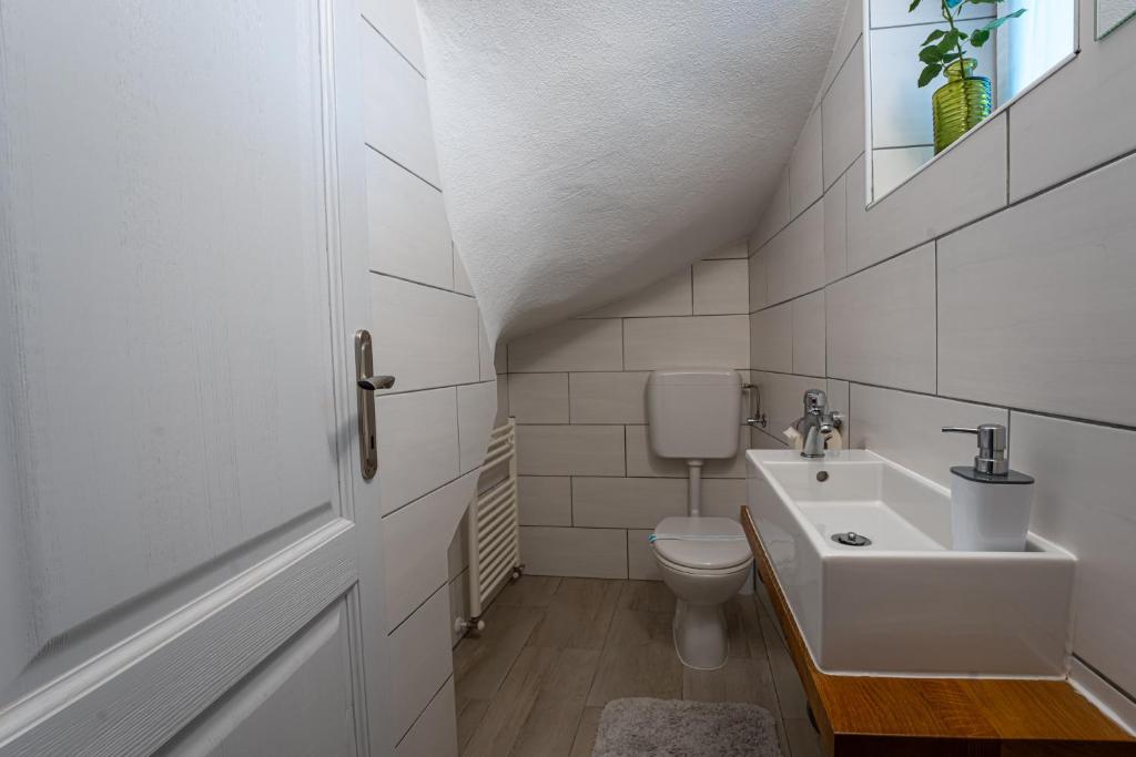 Koupelna v ubytování Holiday Home Belveder Motovun with heated pool