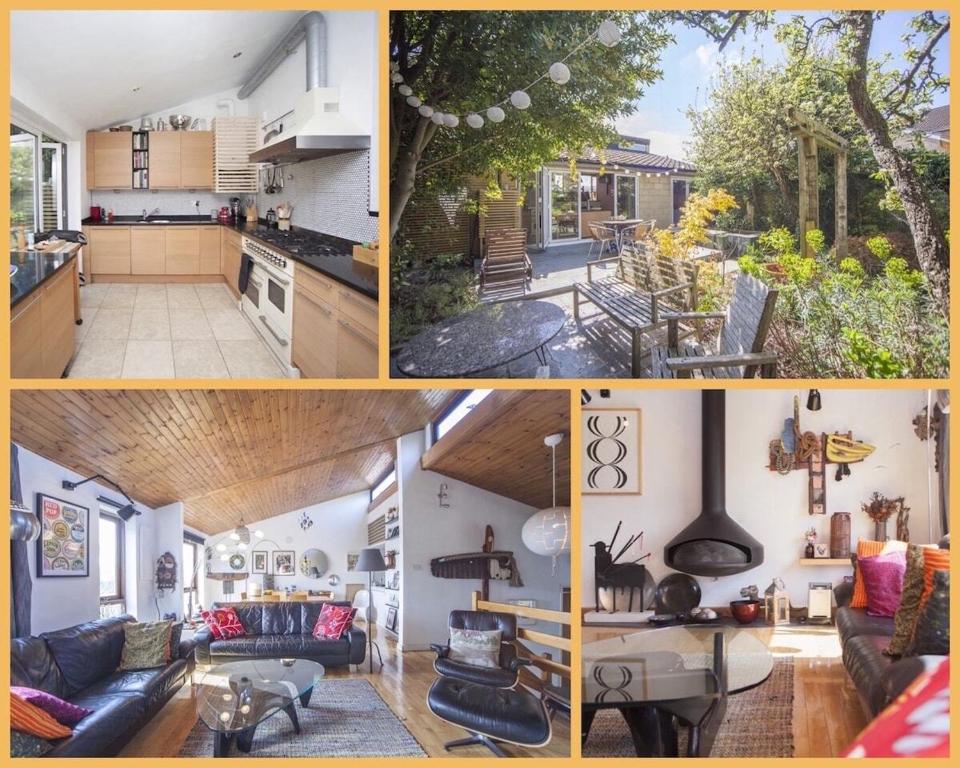 a collage of pictures of a kitchen and a living room at ※ Relaxing Home- Parking & Gorgeous Gardens (TSG)※ in Bath