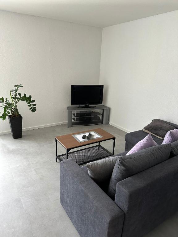 a living room with a couch and a coffee table at Mani´s Feriendomizil Neuwied in Neuwied