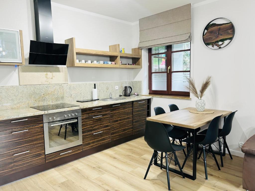 Kuchyňa alebo kuchynka v ubytovaní Apartament w Rezydencji Pod Świerkami Karpacz