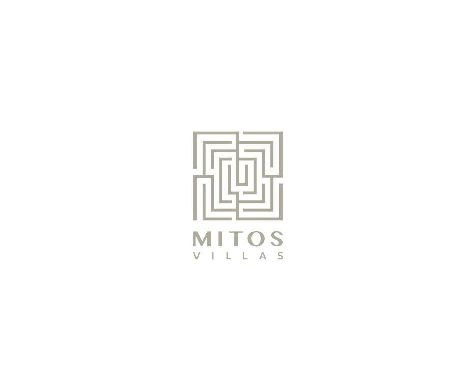 a labyrinth logo with the title logo for micos milks at Mitos Villas in Gerani