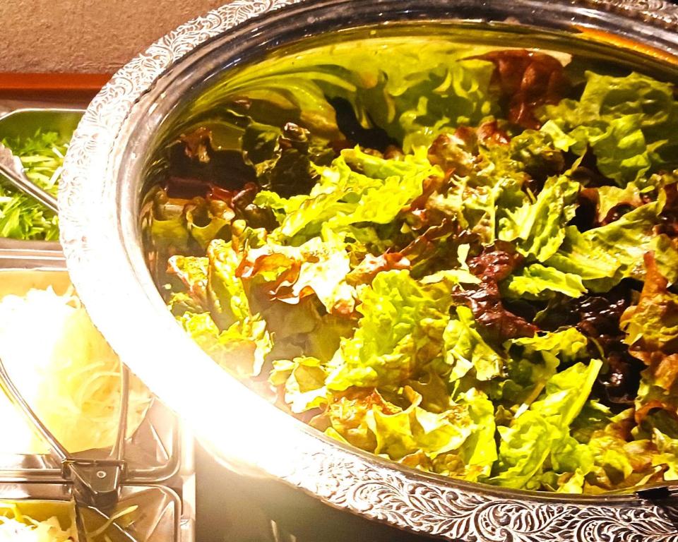 a salad in a pot on a table at Iroha Grand Hotel Kintetsu Nara Ekimae in Nara