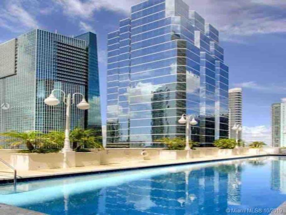 a rendering of a building with a swimming pool at Stunning 1 BDR 1 BTH • Brickell • Bay & City Views in Miami