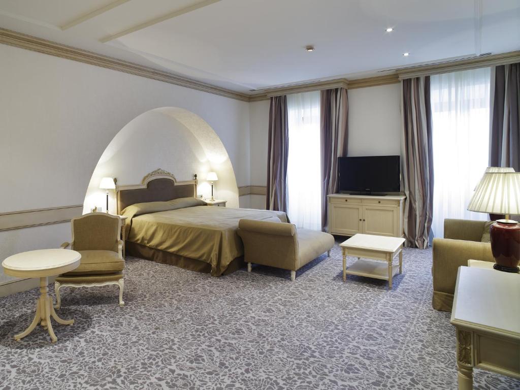 Cama o camas de una habitación en Gran Hotel Las Caldas by blau hotels - Adults Only
