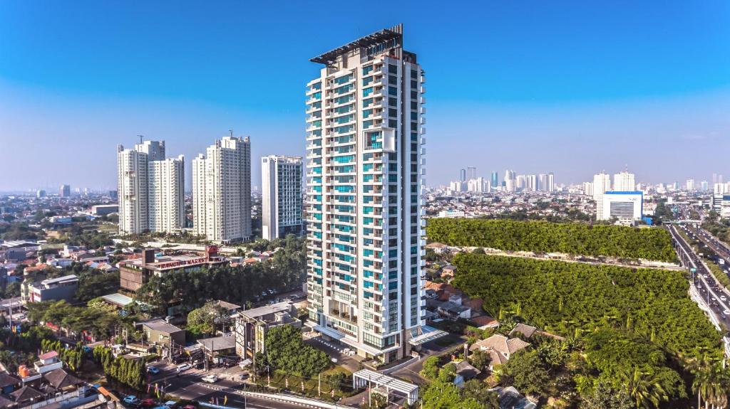 Nespecifikovaný výhled na destinaci Jakarta nebo výhled na město při pohledu z hotelu