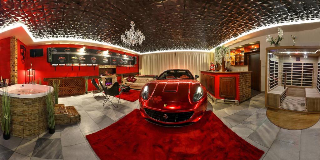 Posezení v ubytování Ferrari wellness apartmán