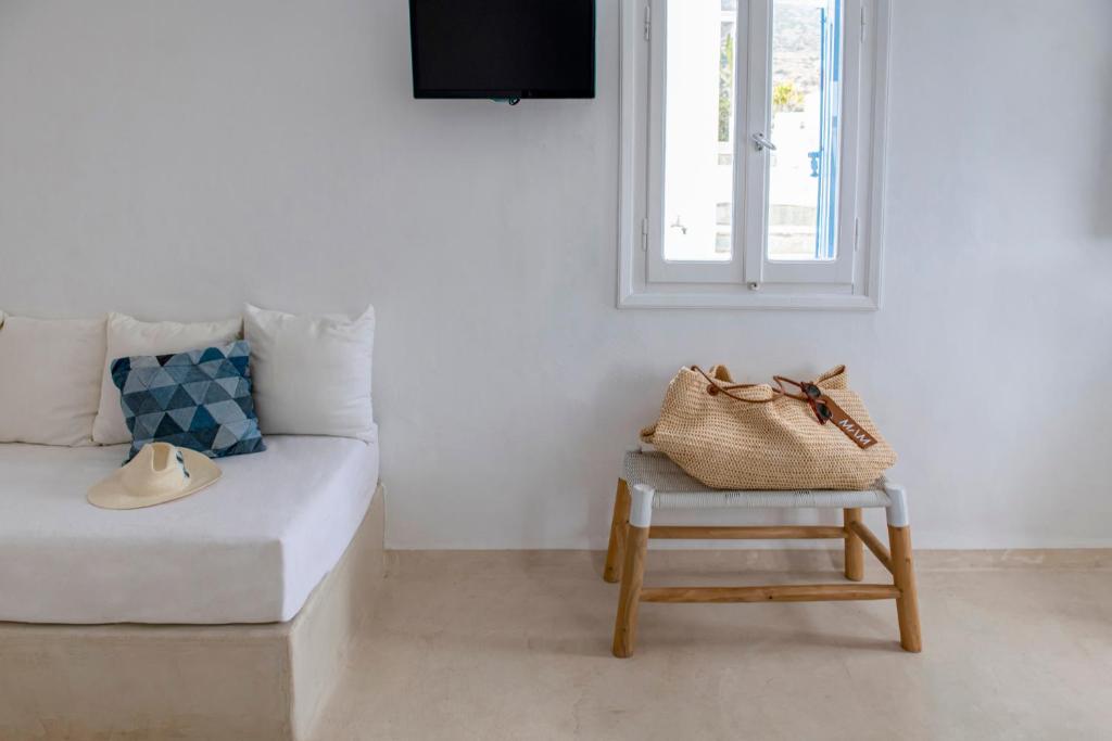 Гостиная зона в Archipelago Sifnos - Seaside Accommodation