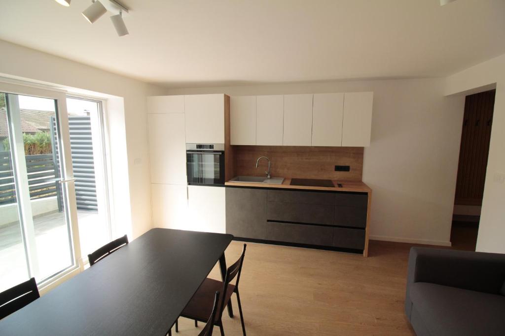 Kuchyň nebo kuchyňský kout v ubytování Naia Apartments