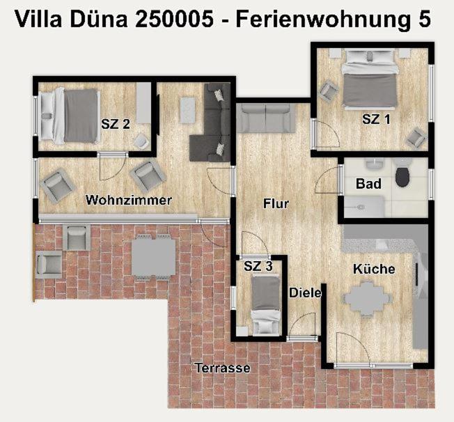 Půdorys ubytování Villa Düna Ferienwohnung 5
