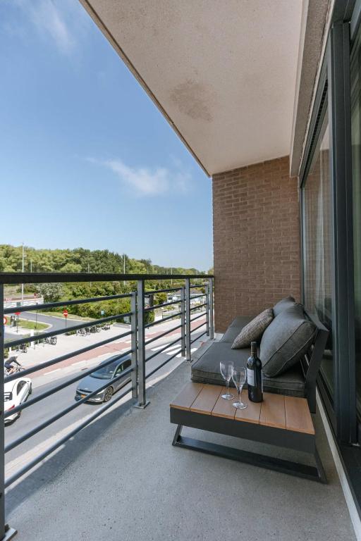 Balkón nebo terasa v ubytování Huswell - Bright apartment with parking near the beach