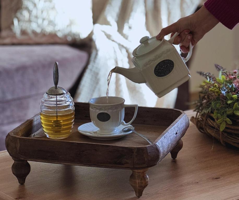 Coffee and tea making facilities at Apartmany Fonte