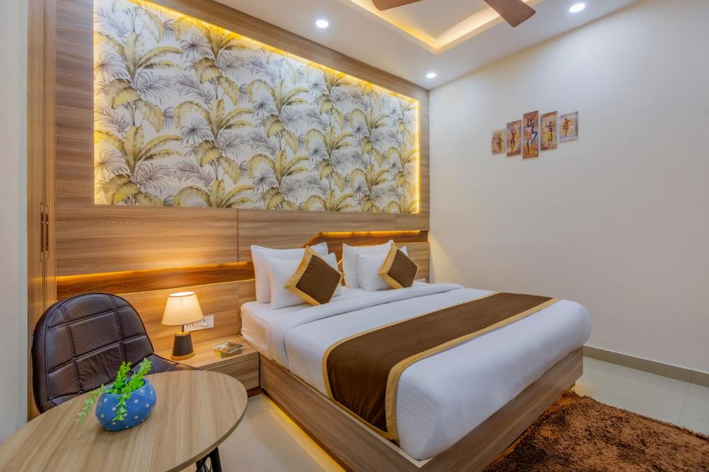 Postel nebo postele na pokoji v ubytování Shree Jee Hotel - NIT Faridabad