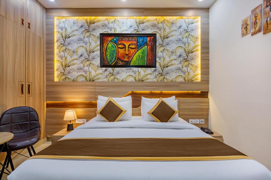 Postel nebo postele na pokoji v ubytování Shree Jee Hotel - NIT Faridabad
