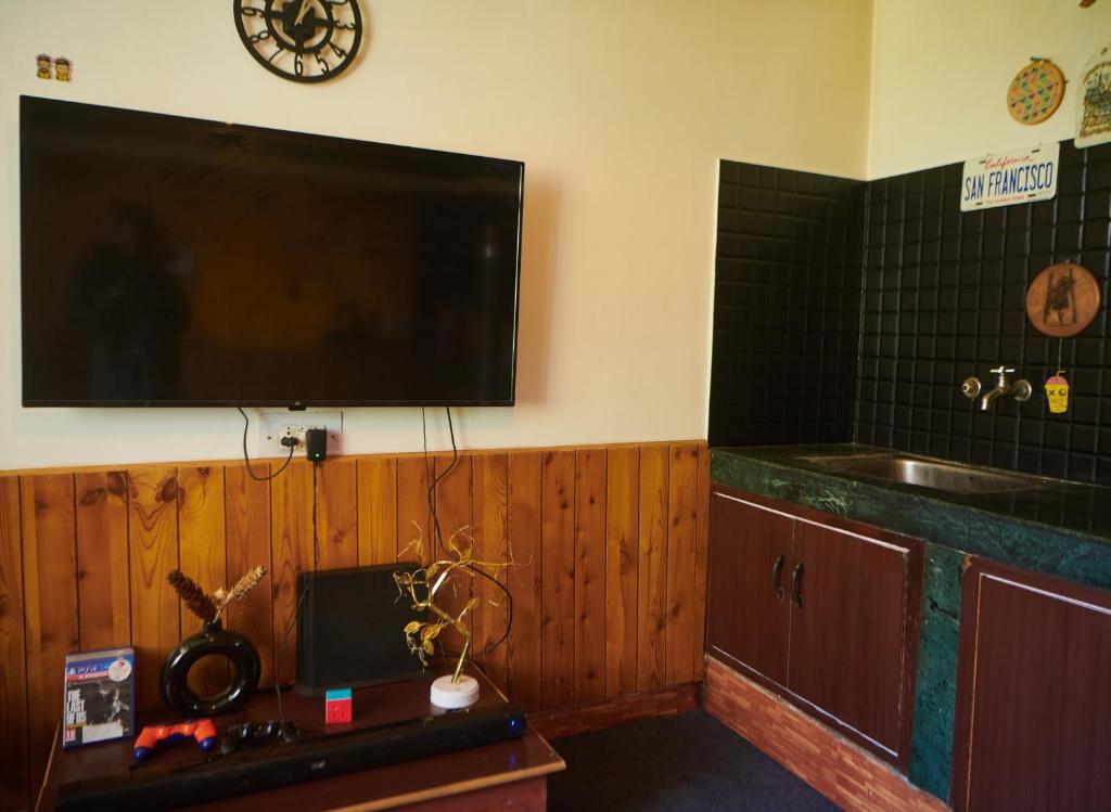 TV a/nebo společenská místnost v ubytování Hostelgia