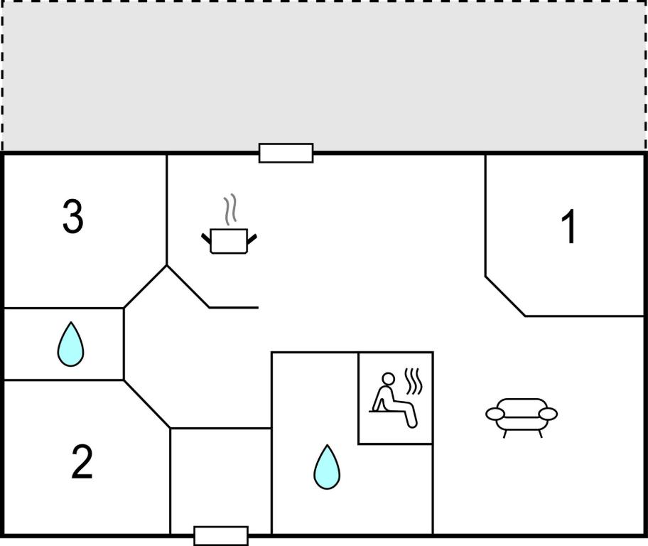 a diagram of a bathroom with a person sitting on a toilet at Beautiful Home In Tarm With Wifi in Tarm