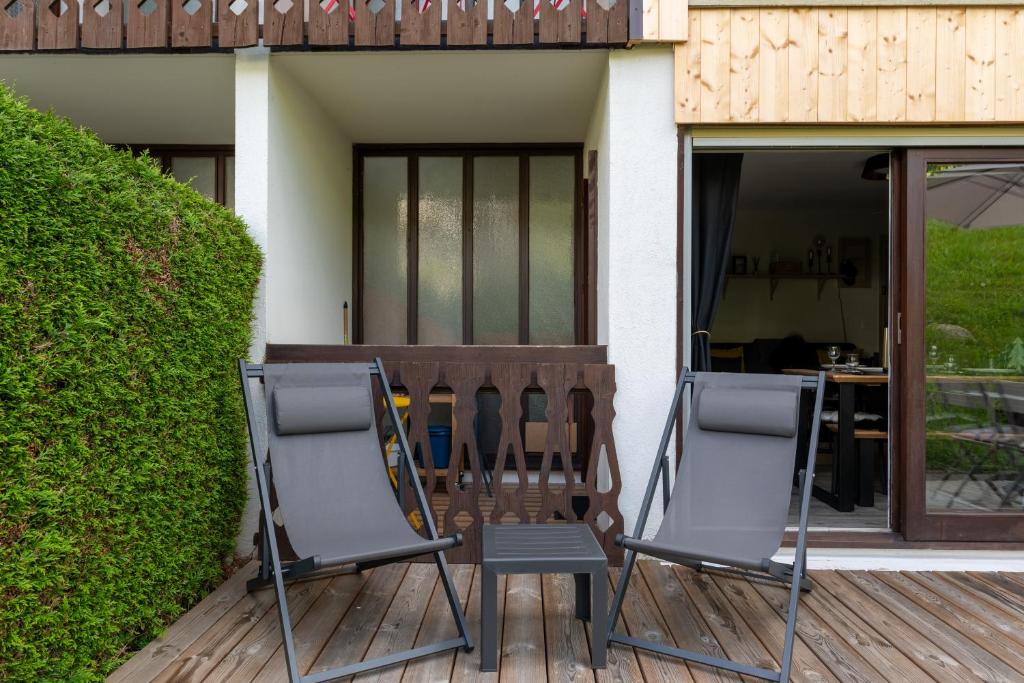 Balkón nebo terasa v ubytování Cosy studio, idéal détente, rando, VTT et ski