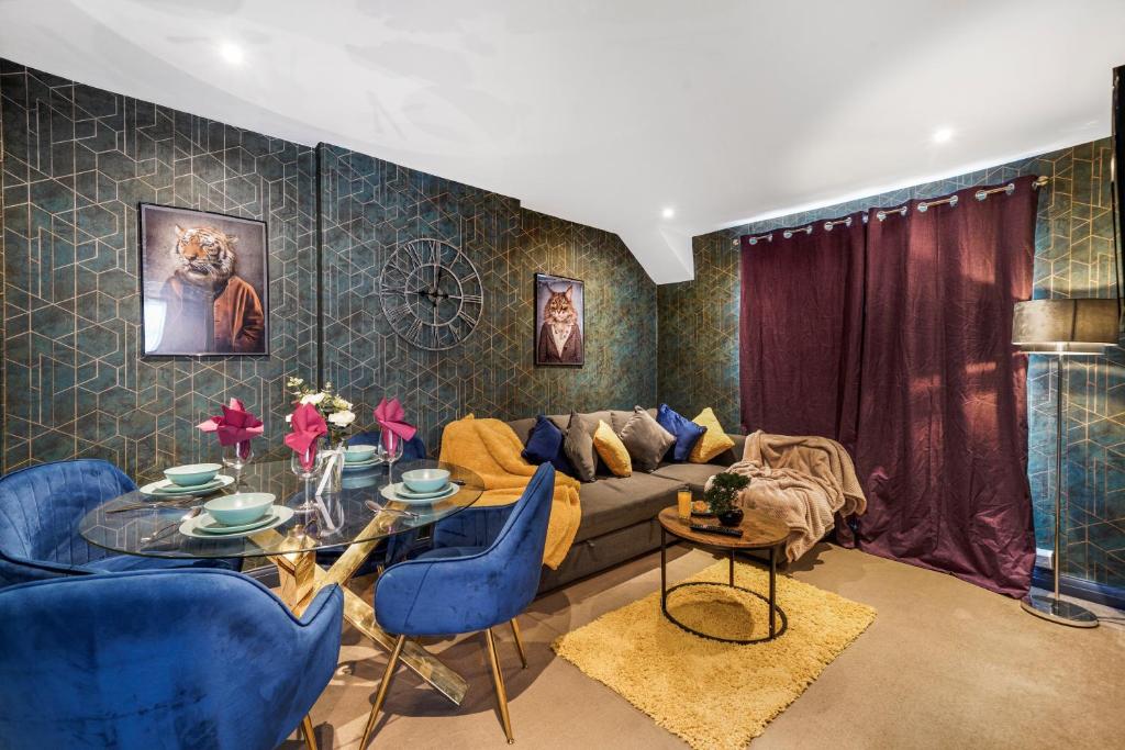 Χώρος καθιστικού στο Elegant London flat FREE Parking & Modern Comforts
