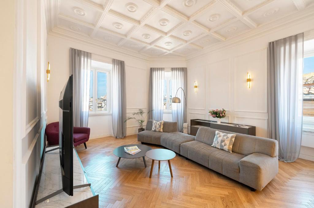 Χώρος καθιστικού στο SJR Luxury Apartment Trevi Fountain