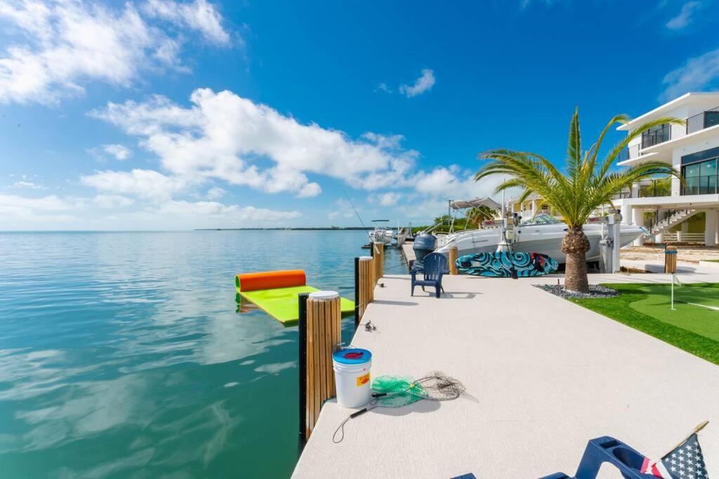 a view of the water from the dock of a house at Tavernier Ocean Vista in Tavernier
