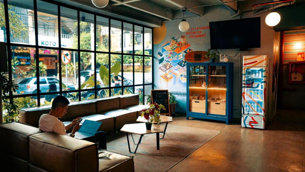 TV a/nebo společenská místnost v ubytování Viajero Medellín Hostel