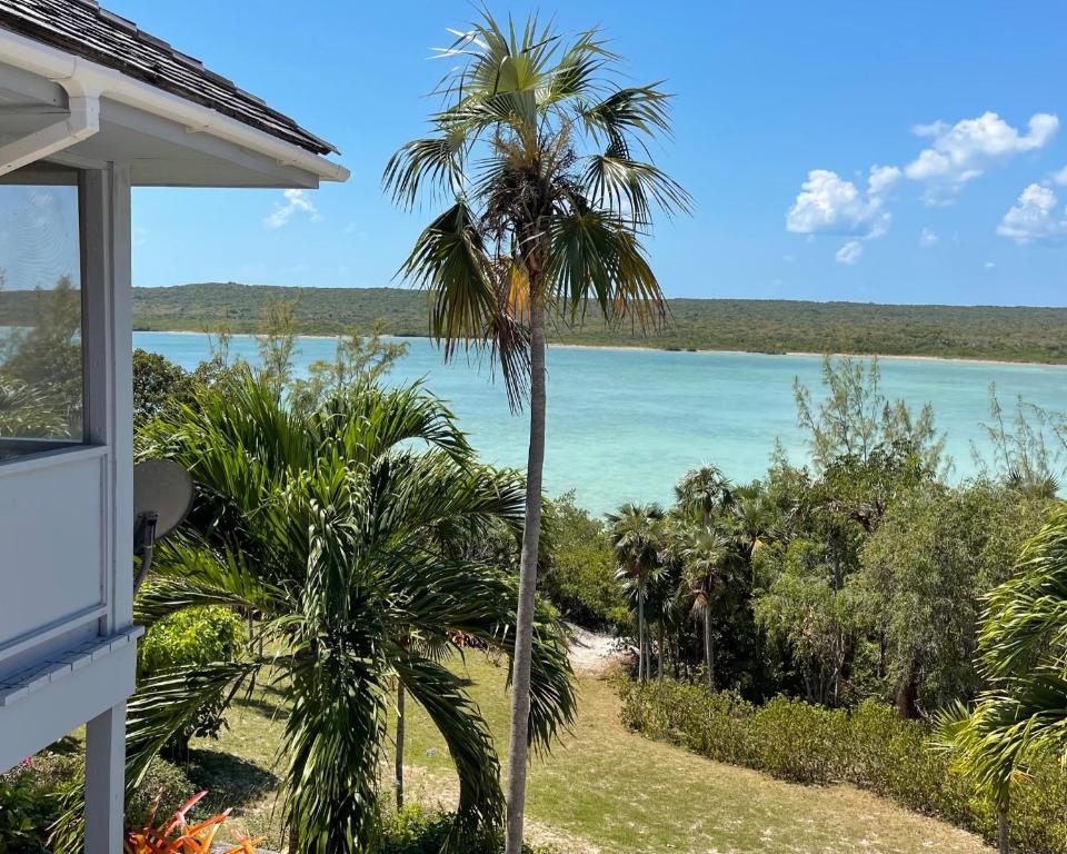 a view of the ocean from a house at Sunnyside home in Savannah Sound