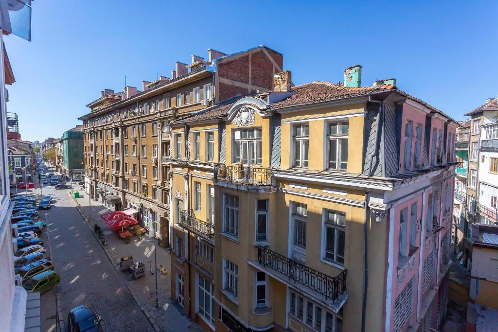 Nespecifikovaný výhled na destinaci Sofie nebo výhled na město při pohledu z apartmánu