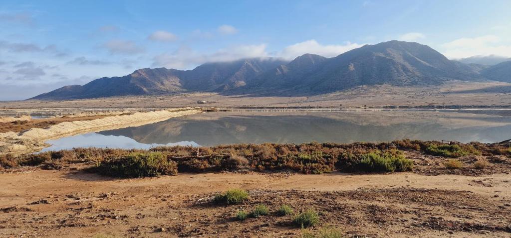 a body of water with mountains in the background at Flamingos view apartment in Cabo de Gata in El Pozo del Cabo