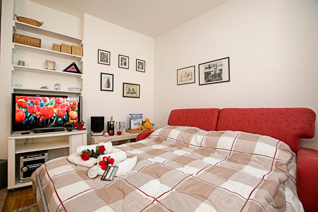 Televízia a/alebo spoločenská miestnosť v ubytovaní Appartamento Centro Storico Riva 2 - Happy Rentals