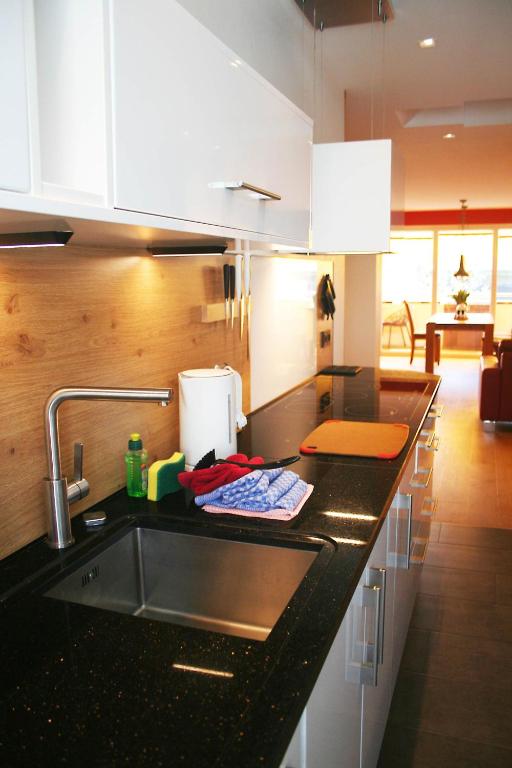 Kuchyň nebo kuchyňský kout v ubytování neyland apartments Norderney
