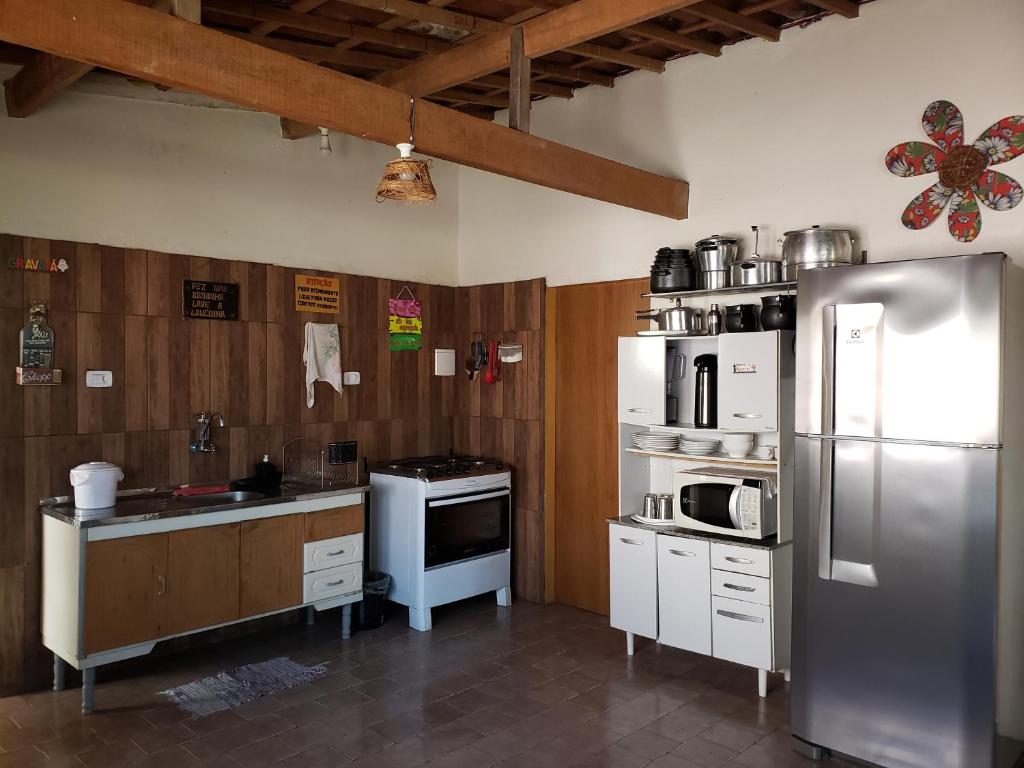 Kuchyň nebo kuchyňský kout v ubytování Hostel Pajeú