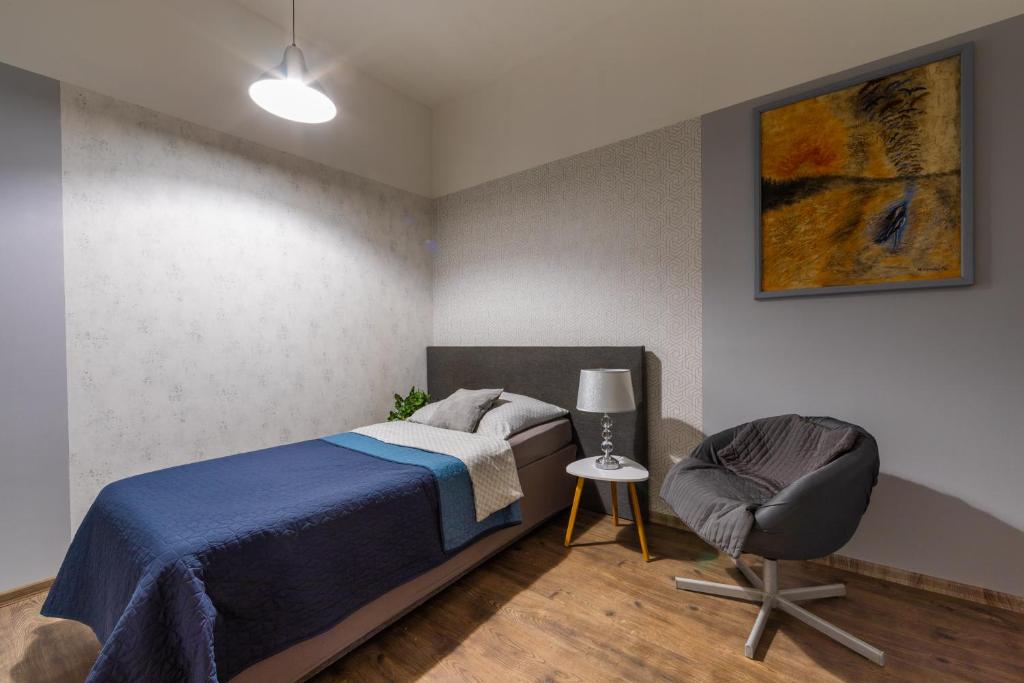 Postel nebo postele na pokoji v ubytování Ubytování v centru