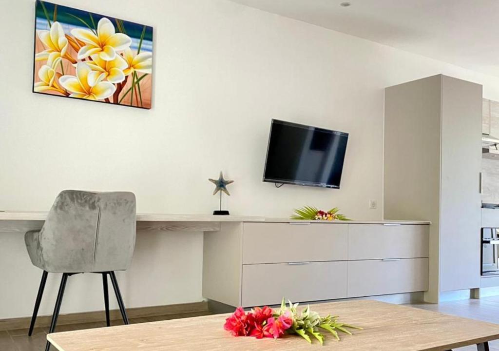 TV a/nebo společenská místnost v ubytování Mareta Lodge - Studio HITU 7