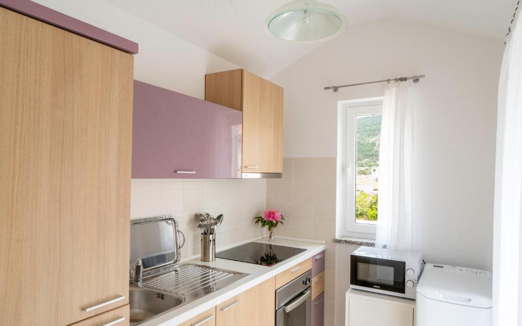 Kuchyň nebo kuchyňský kout v ubytování Apartments Lila