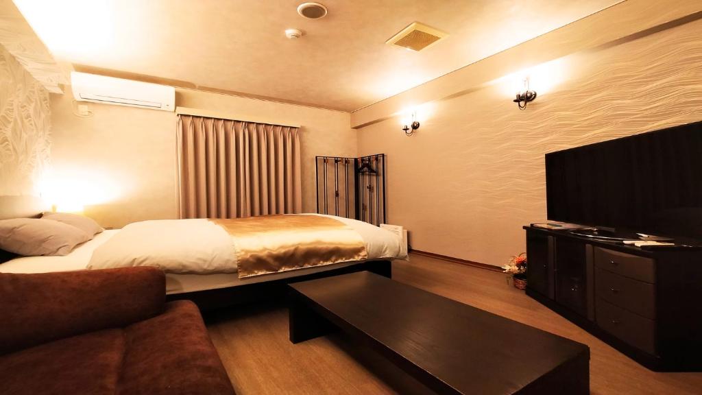 TV a/nebo společenská místnost v ubytování Hotel Wave大人専用