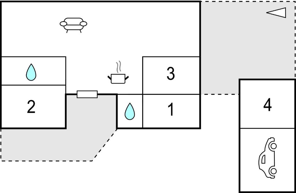 un’illustrazione di un diagramma a blocchi di un generatore di blocchi di 4 Bedroom Lovely Home In Sby a Sæby