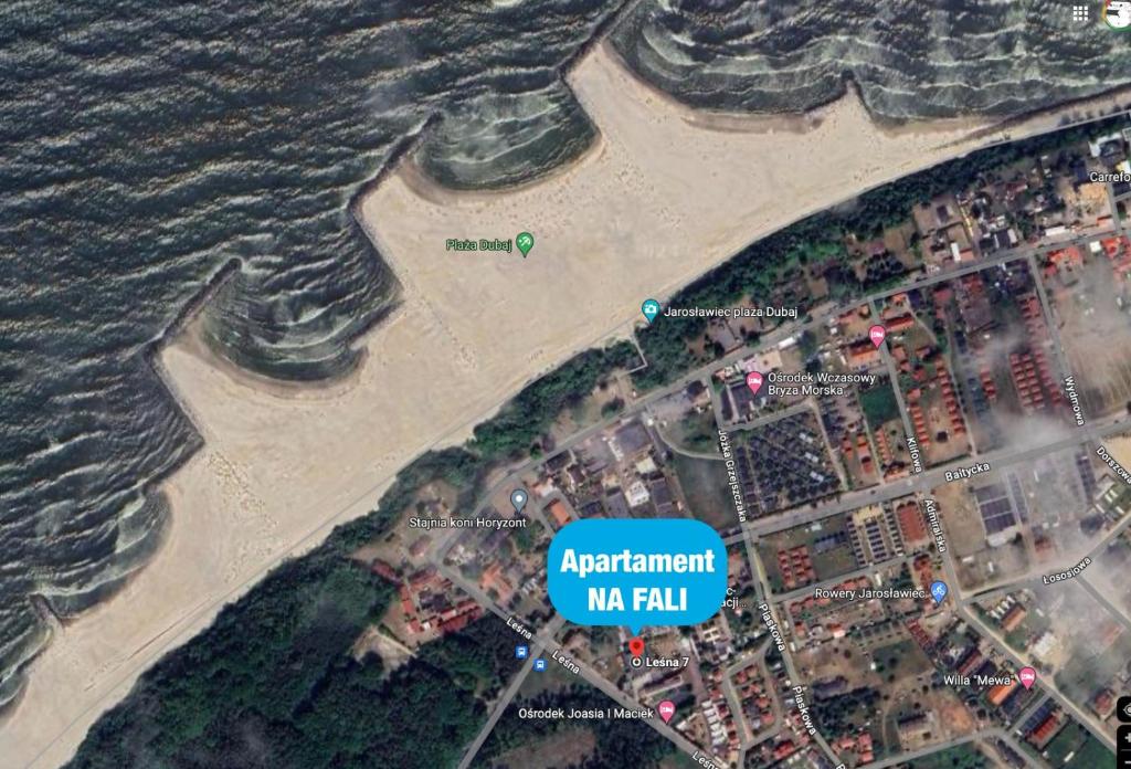 a map of an artificial na pali beach at Apartament "Na fali" in Jarosławiec