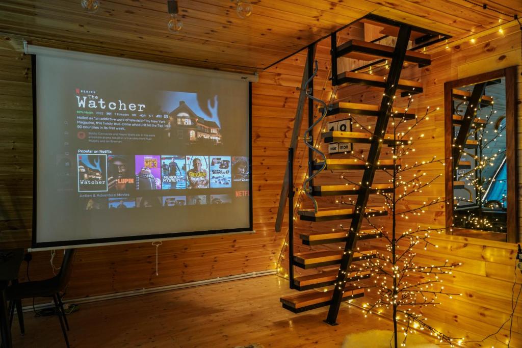 TV a/nebo společenská místnost v ubytování AMO Gudauri