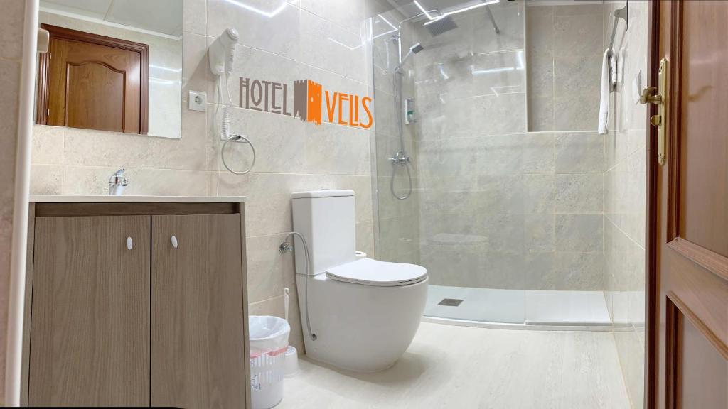 Koupelna v ubytování Hotel Velis