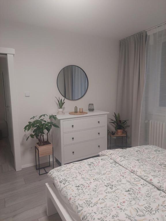 Postel nebo postele na pokoji v ubytování Komfortní byt Pod Příčnou