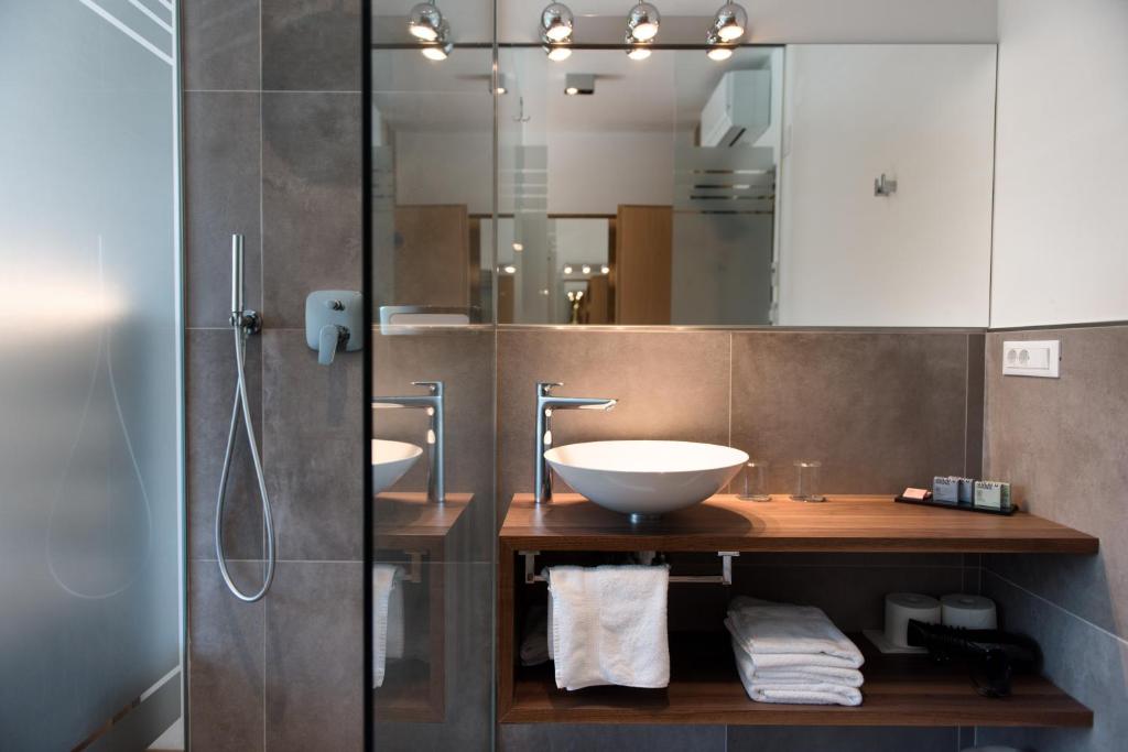 Koupelna v ubytování Hotel Ladurner