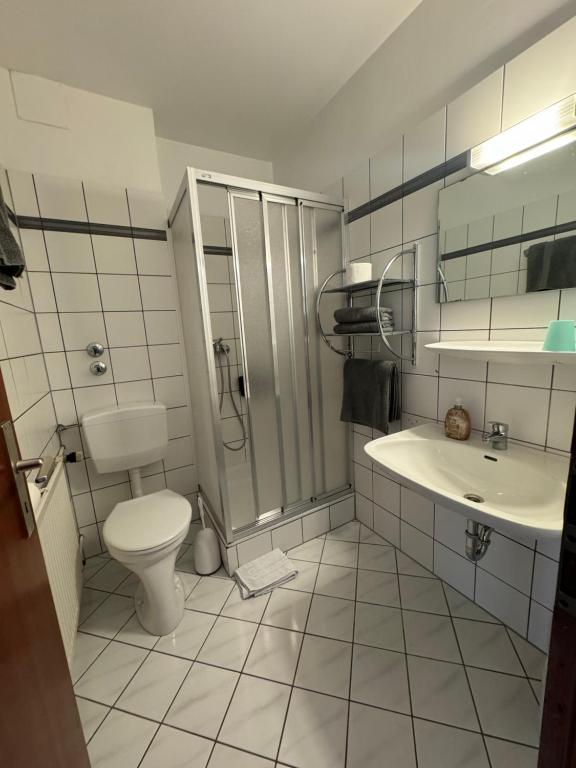 Koupelna v ubytování Gästehaus Zur Schmiede