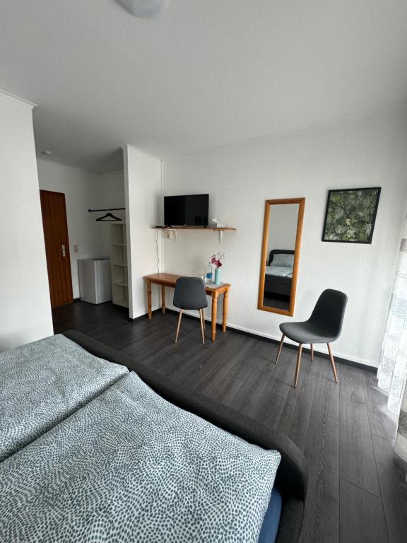 TV a/nebo společenská místnost v ubytování Gästehaus Zur Schmiede