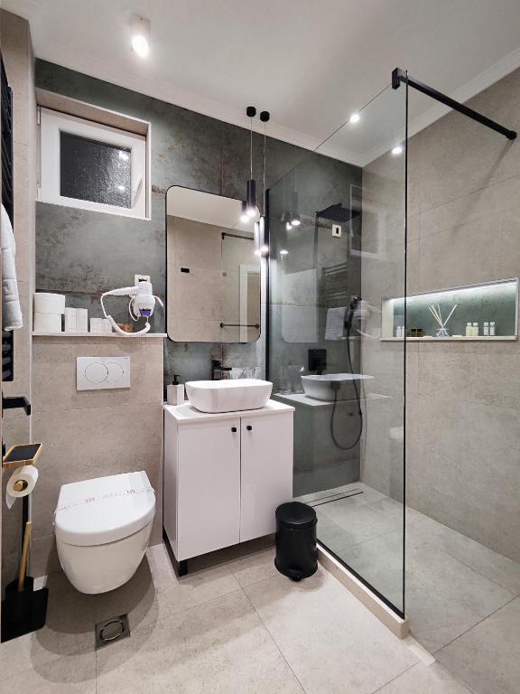 Koupelna v ubytování AMD Premium rooms Budva