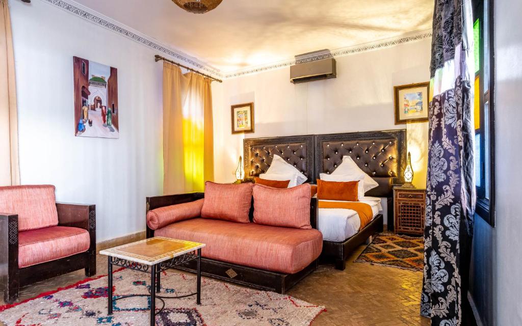Posezení v ubytování Kasbah Alili