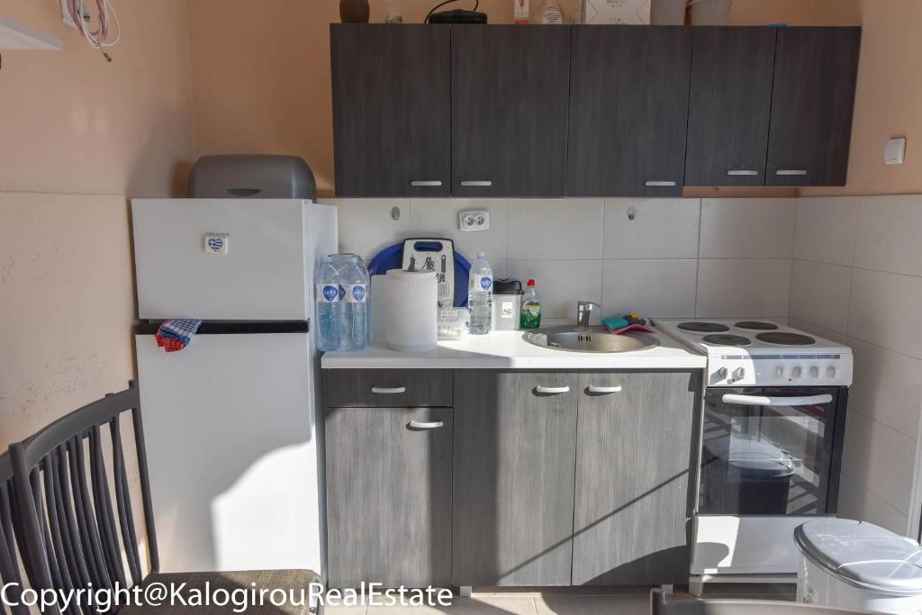 Kuchyň nebo kuchyňský kout v ubytování New Apartment Nea Kalikratia Chalkidiki near beach